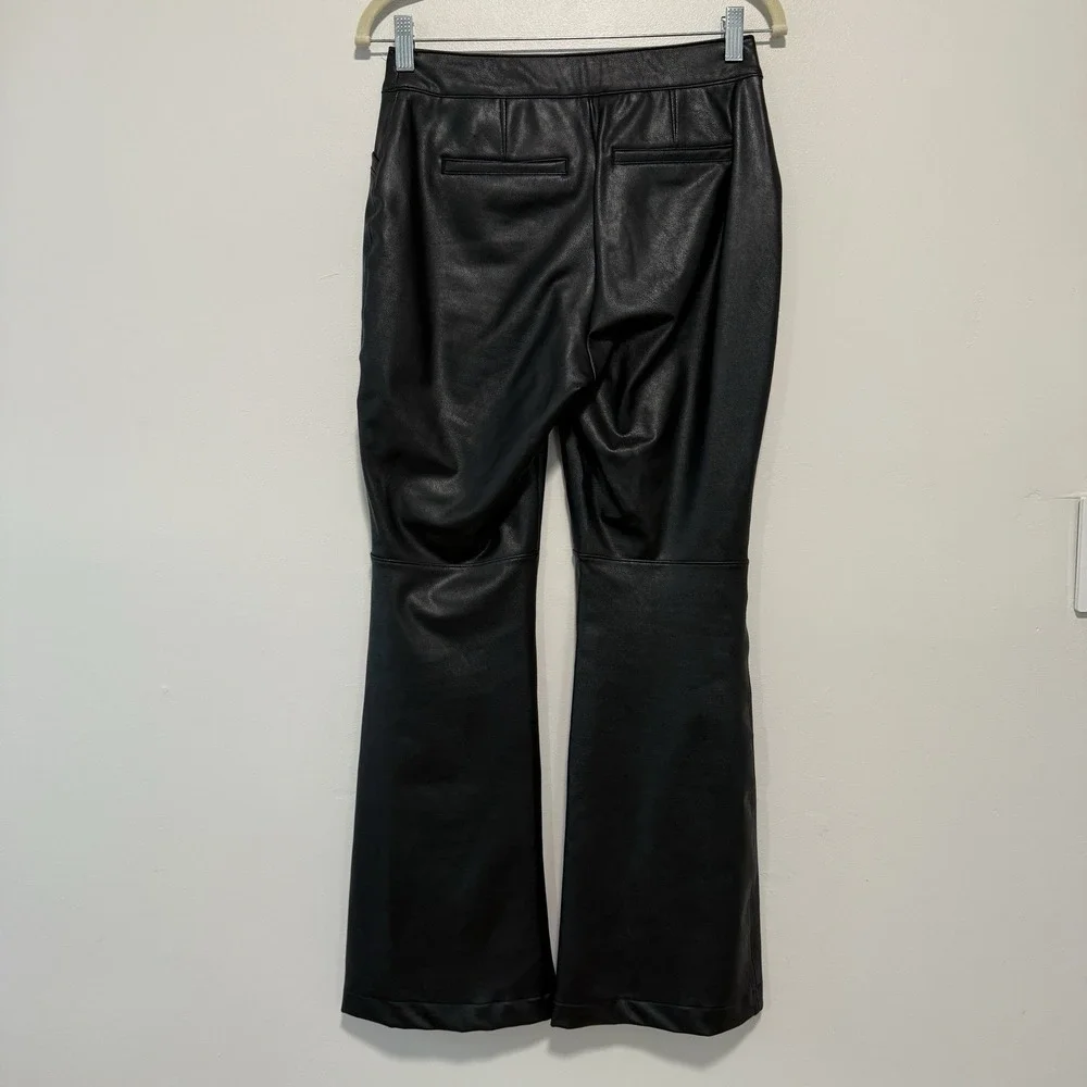 Spanx Black Leather Like Flare Pants Size‎ Medium Petite